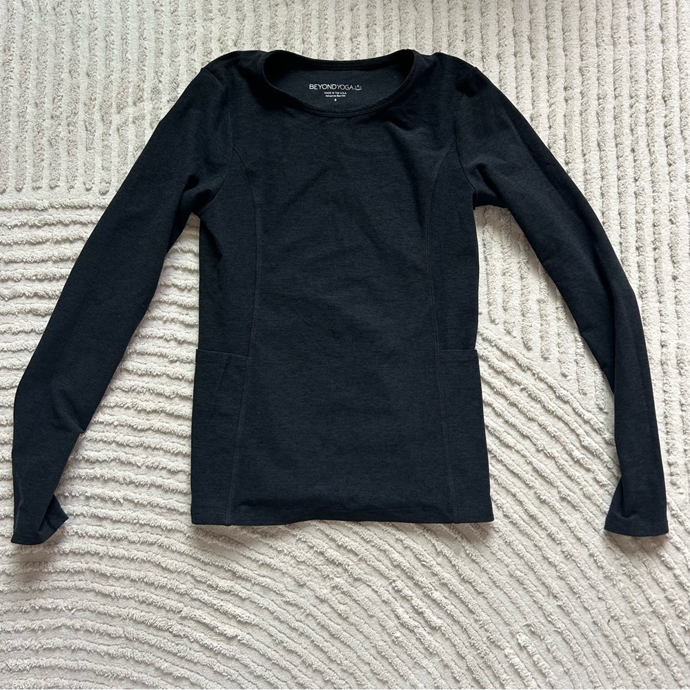 Beyond Yoga Black Long Sleeve Crew Top